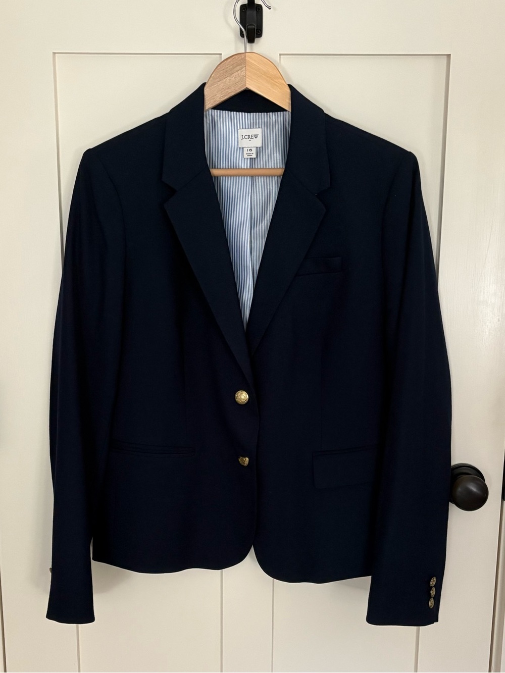 J. Crew Factory Dark Navy Blazer with Gold Buttons